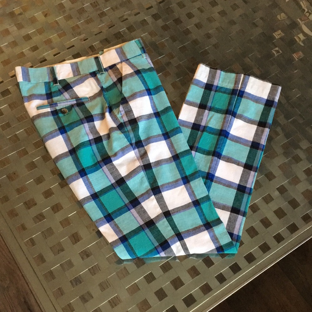Loud Mouth pants. Golf/statement pant. Cotton. Plaid. Flat front. Size 30.